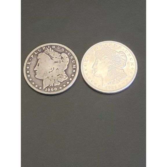 United States Mint Morgan Silver Dollar 2-Coin Set - 1900 O, 1921 P No Mint Mark