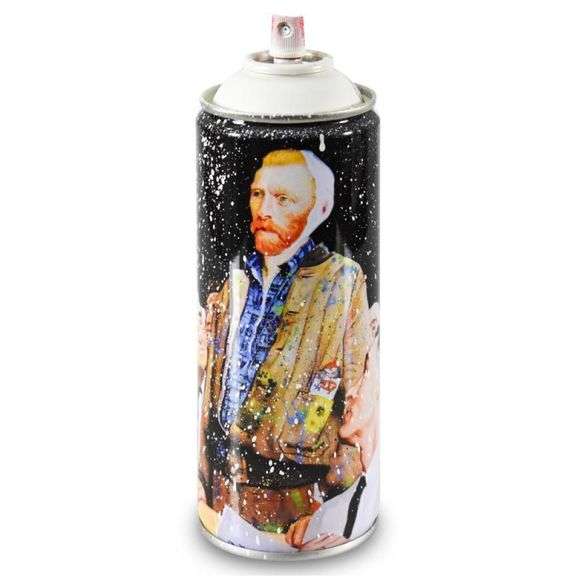 Mr. Brainwash Van Gogh Limited Edition 2020 Hand-Painted Spray Can (Wh