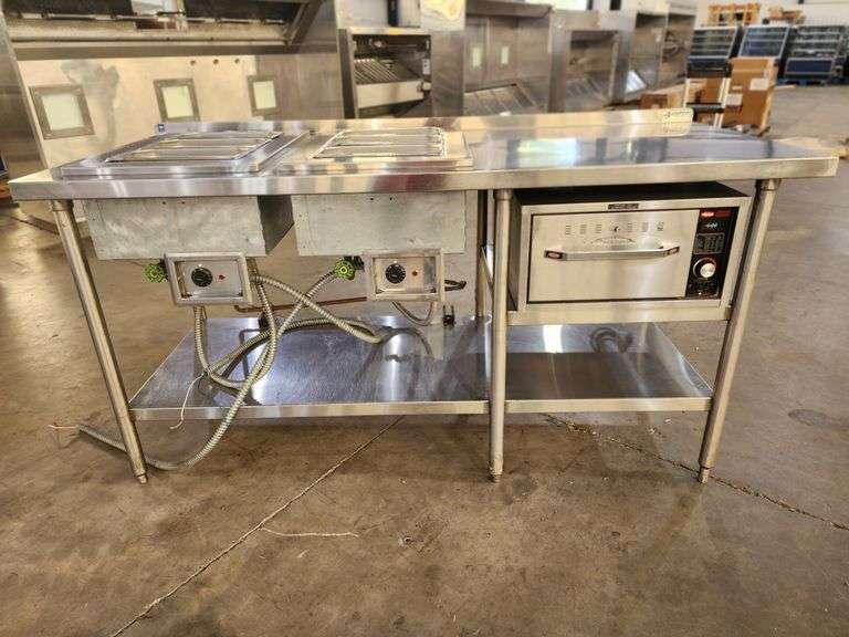 Two Well Steam Table Prep Station W/ Heated Holding Drawer Warmer 208 