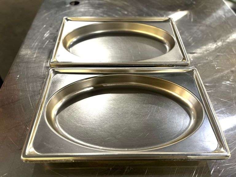 Bid is X 7 Full Size Stainless Oval Steam Pans 21" X 3" Deep