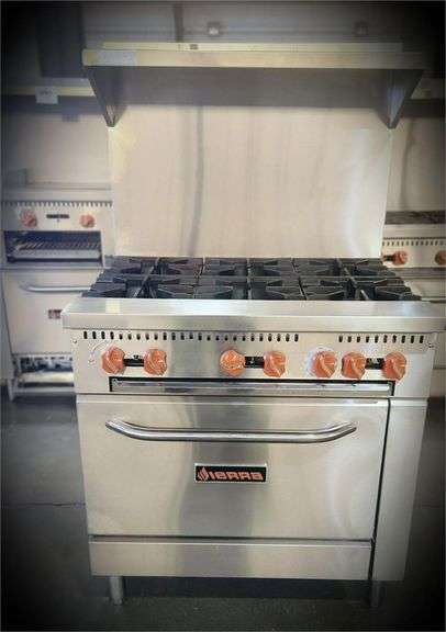 NEW in CRATE Sierra 6 Burner Gas Range w/LP Conversion