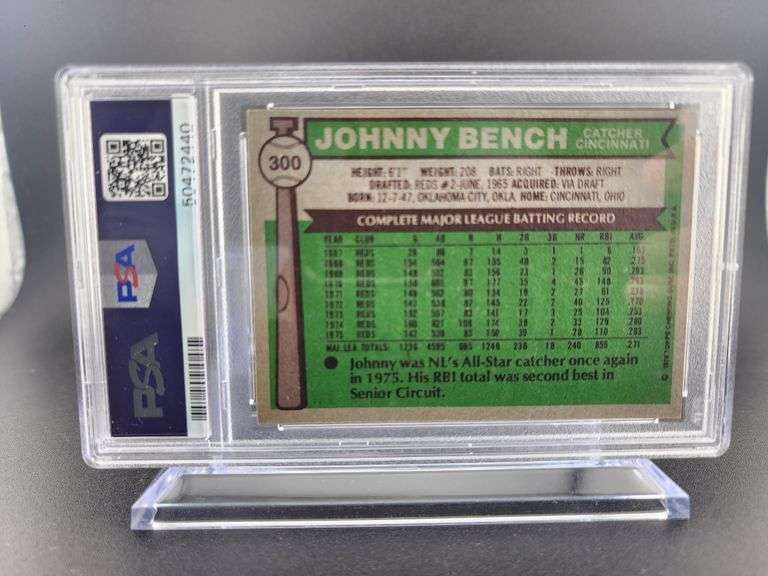 1976 Topps Johnny Bench PSA #300 EX-MT 6 Baseball Card