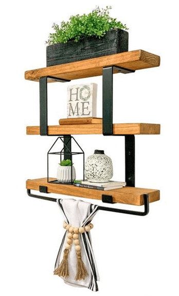 Bid x 240 NEW IN BOX DHD4220WLN -Ziggy Tiered Decorative Wall Shelf 6.125"D x 20"W x 24"H Light Wood
