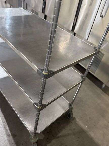 48” x 24” x 68” Stainless Roller Shelving Unit