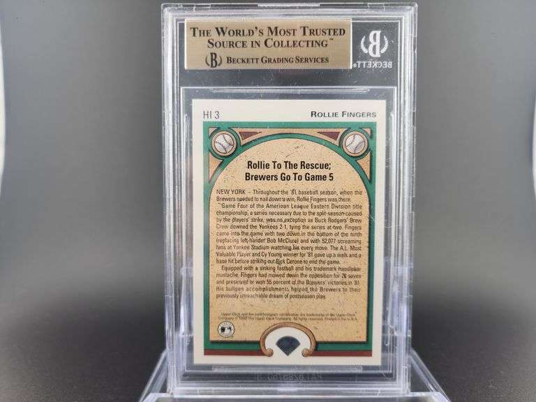 1992 Upper Deck Hereos Highlights #HI3 Rollie Fingers 9.5 GEM MINT Baseball Card