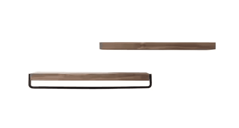Bid x 118 NEW IN BOX DHD2022DW – Set of 2 Dark Wood True Floating 24" x 5.5" Wall Shelves with One Towel Bar