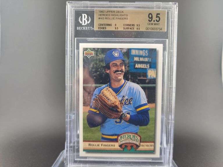 1992 Upper Deck Hereos Highlights #HI3 Rollie Fingers 9.5 GEM MINT Baseball Card