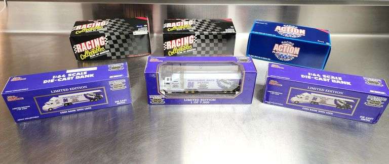 Bid x 6 Die Cast Collectable 1:24 Scale Stock Car In Display Case - Racing Action Platinum Series - 1:64 Scale Die Cast Bank