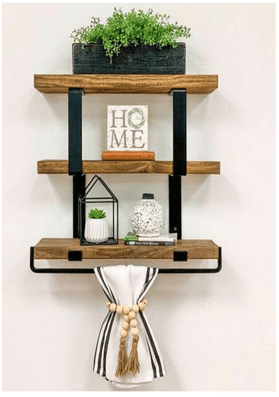 Bid x 26 NEW IN BOX DHD4022DW - NEW Ziggy Tiered Decorative Wall Shelf 6.125"D x 24"W x 24"H Dark Walnut
