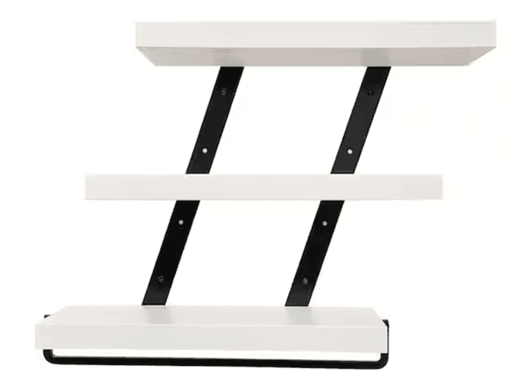 Bid x 59 NEW IN BOX DHD3221WH - 20" Industrial 3-Tier Floating Shelf White Stained Pine Wood