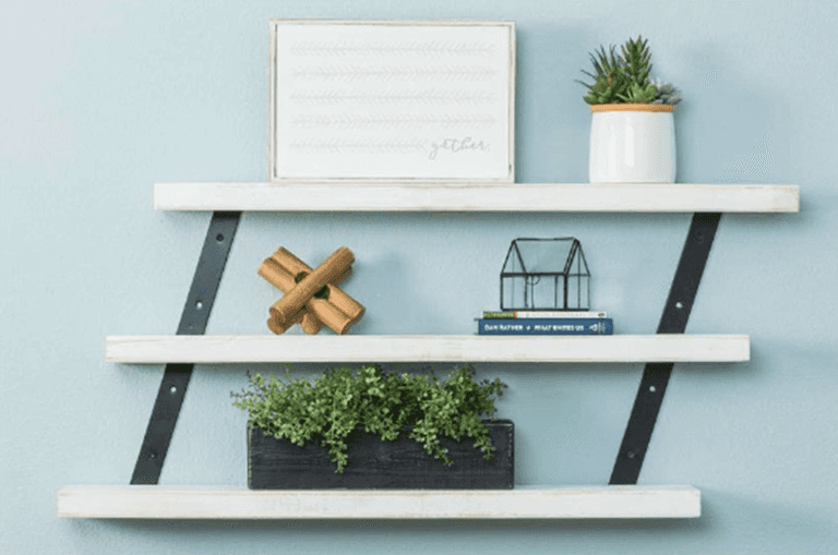 Bid x 170 NEW IN BOX DHD3110WH - 36" Industrial 3-Tier Floating Shelf White-Painted Pine Wood
