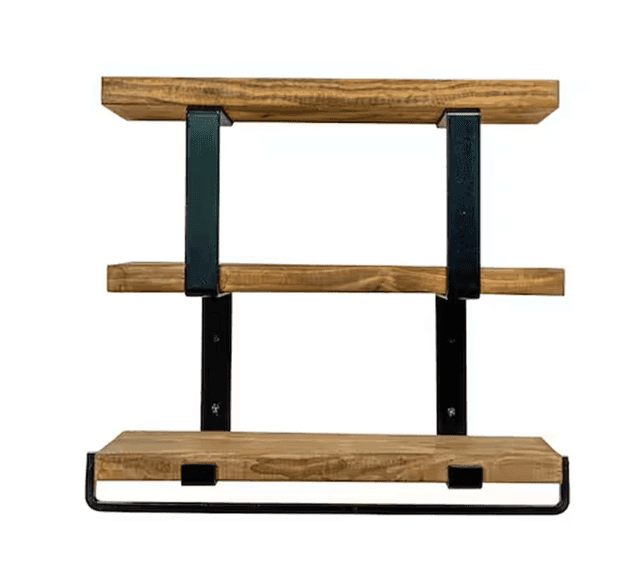 Bid x 26 NEW IN BOX DHD4022DW - NEW Ziggy Tiered Decorative Wall Shelf 6.125"D x 24"W x 24"H Dark Walnut
