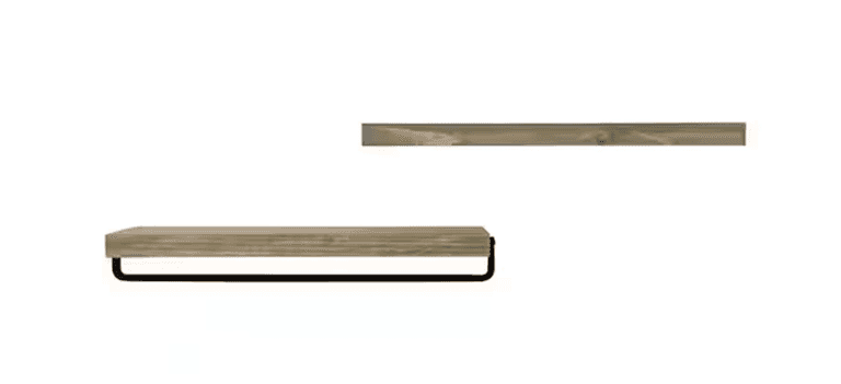 Bid x 89 NEW IN BOX DHD2022GR – Set of 2 Grey True Floating 24" x 5.5" Wall Shelves with One Towel Bar