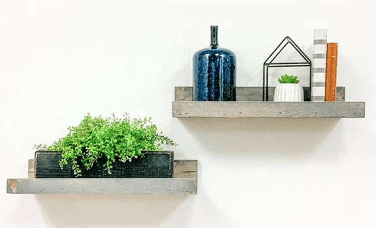 Bid x 14 NEW IN BOX DHD1320GR – Set of 2 Grey 20" x 6" x 3.5" Rustic Floating Wall Shelves