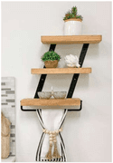 Bid x 82 NEW IN BOX DHD3221WLN - 20" Industrial 3-Tier Floating Shelf - Light Stained Pine Wood
