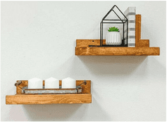 Bid x 49 NEW IN BOX SMUXE24 – Set of 2 Light Wood 24" x 6" x 3.5" Rustic Floating Wall Shelves