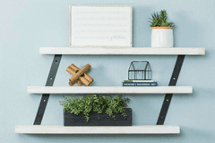Bid x 170 NEW IN BOX DHD3110WH - 36" Industrial 3-Tier Floating Shelf White-Painted Pine Wood