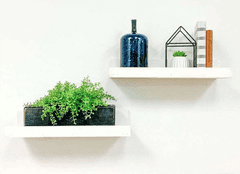 Bid x 14 NEW IN BOX DHD1320WH – Set of 2 White 20" x 6" x 3.5" Rustic Floating Wall Shelves
