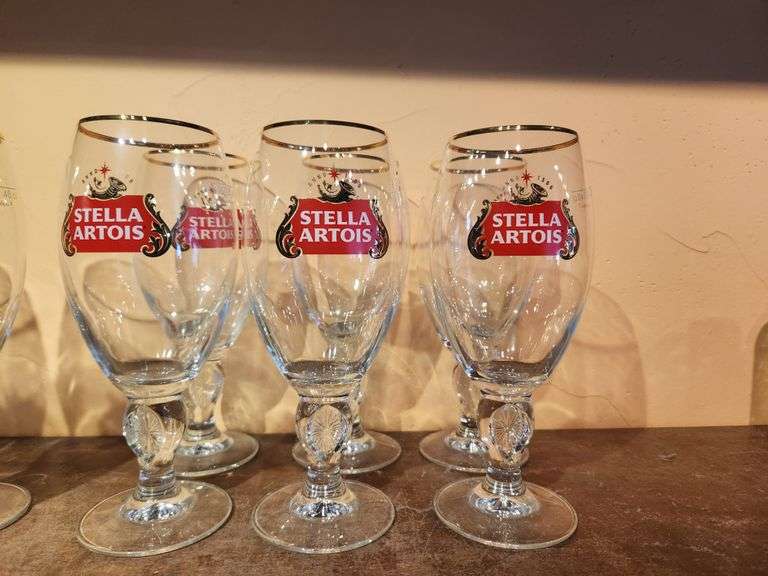 Bid x 6 Stella Artois Beer Glasses