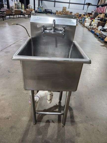 Stainless Steel Single Compartment Sink β 21" x 21" x 45" Tall