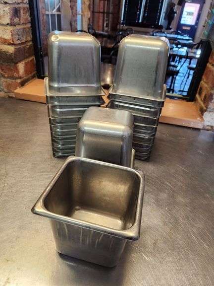 Bid x 25 Stainless Steel ⅙ Size Steam Pans 6" Deep