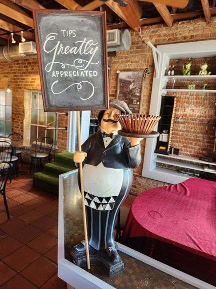 Whimsical βTips Greatly Appreciatedβ Butler Statue β 51β Tall Display Figure