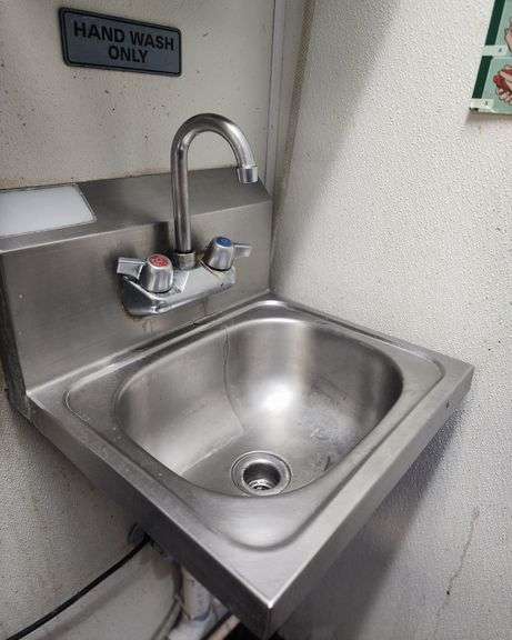 16" x 15" Stainless Wall Mounted Hand Wash Sink
