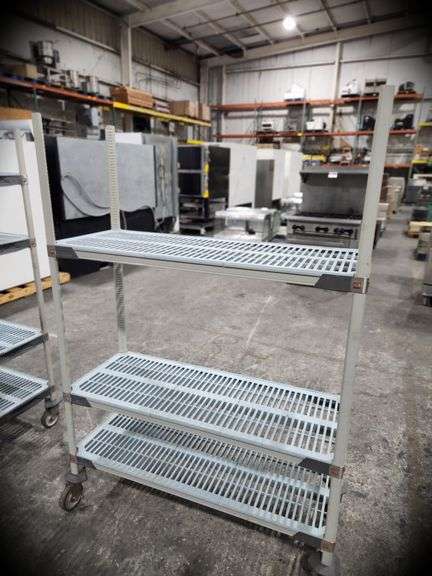 Composite Rack with Gravity-Feed Shelves on Casters - NexBid