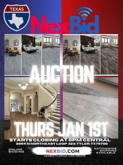 HUGE!  New Years Day Luxury Vinyl Flooring Auction * 8 Semi Loads NEW FLOORING 