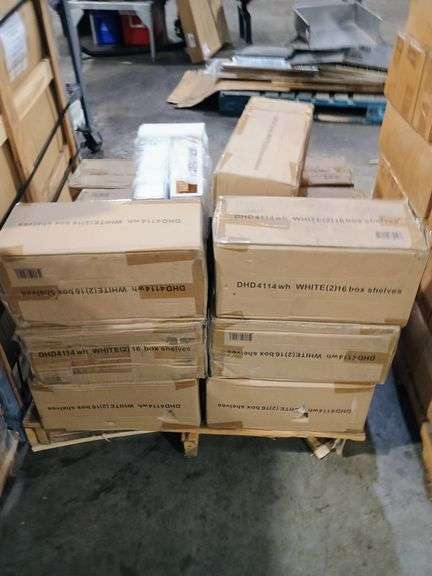 Bid x 37 NEW IN BOX DHD4114WH – Set of 2 White Floating Box Shelves 16" x 6" x 3.5"