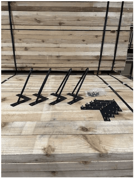 Bid x 10 Sets NEW IN BOX 8" Powder Coated Hair Pin Table Leg Set