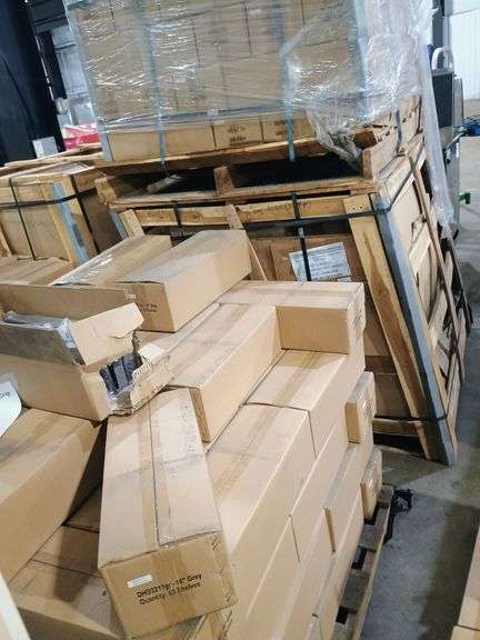 Bid x 180 NEW IN BOX DHD3211GR - 16" Industrial 3-Tier Floating Shelf Grey Stained Pine Wood