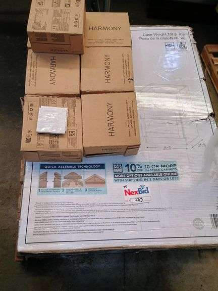 Pallet Lot with Two 24" Base Cabinets and Ceramic Tile