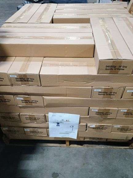 Bid x 89 NEW IN BOX DHD2022GR – Set of 2 Grey True Floating 24" x 5.5" Wall Shelves with One Towel Bar