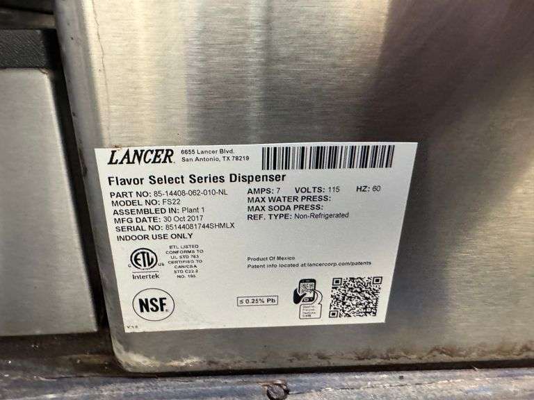 Lancer Flavor Select Beverage Dispenser