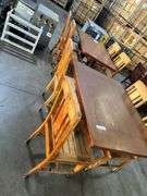 Bid x 2 Wood Tables w Chairs