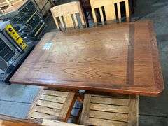 Bid x 2 Wood Tables w Chairs