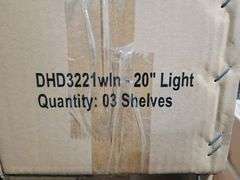 Bid x 82 NEW IN BOX DHD3221WLN - 20" Industrial 3-Tier Floating Shelf - Light Stained Pine Wood