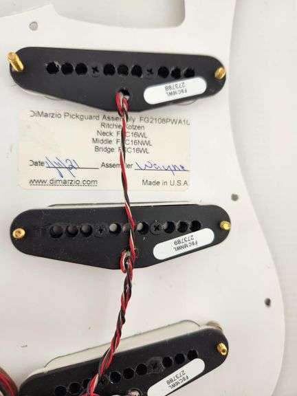 🎸 Richie Kotzen Autographed DiMarzio Loaded Strat Pickguard (Pearl White)