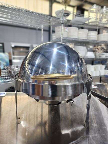 Stainless Round Roll Top Chafer