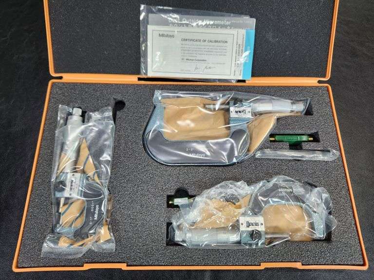 Mitutoyo 193-923 Outside Micrometer Set – 0-3" Range, 0.0001" Reading