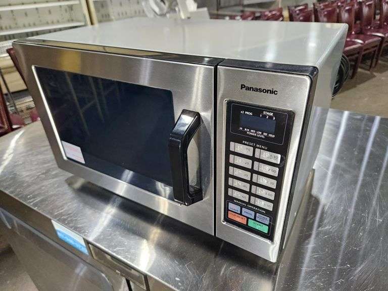 Panasonic NE-1054F Stainless Steel Commercial Microwave – 1000W – 120V – Push-Button & Programmable