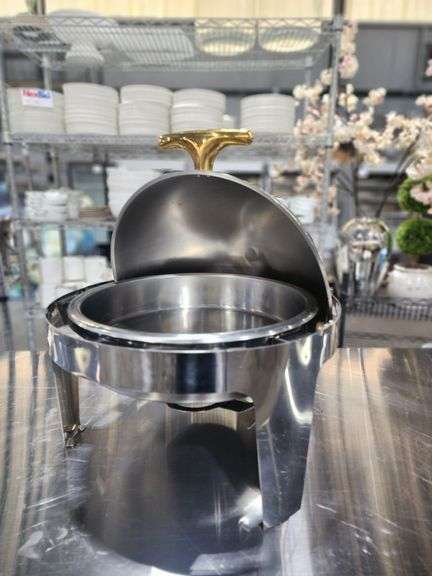Stainless Round Roll Top Chafer