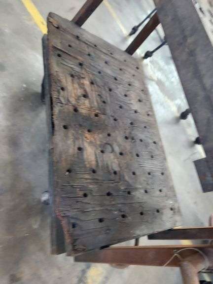 Original Libbey Factory Industrial Steel Cart