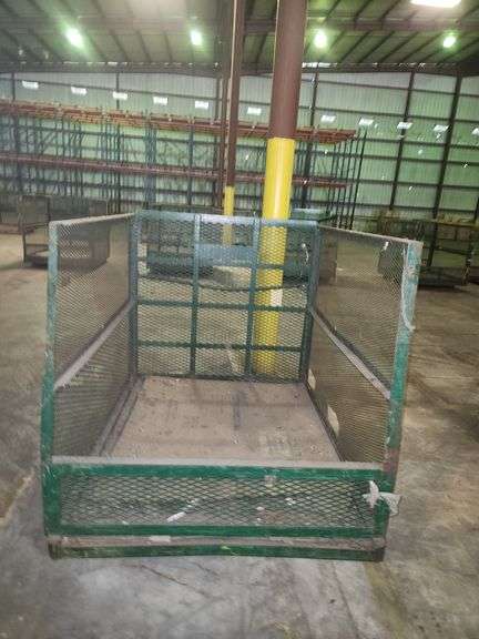 Heavy-Duty Industrial Steel Mesh Parts Cage – 52”W x 64”D x 54.5”H – Open Front – Stackable