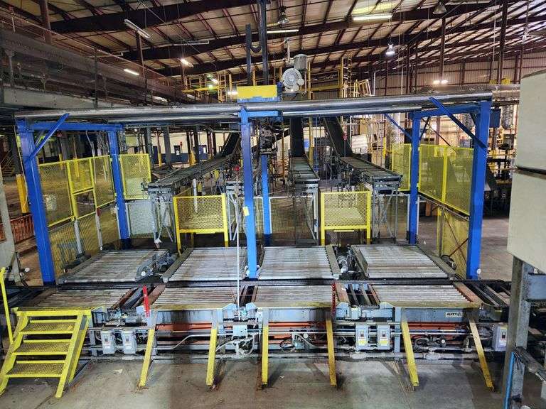 ALVEY 800 PALLETIZING SYSTEM w/ ROBOTIC PALLETIZER & CONVEYORS – (5 STATION LINE)