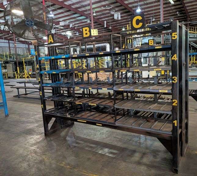 Industrial Parts Shelving Rack With Fan