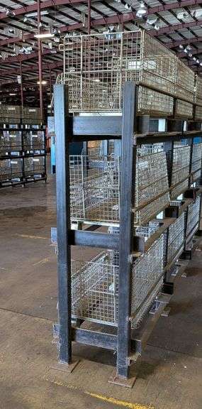 Industrial Shelving Rack   W/Cage Bins