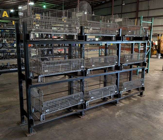 Industrial Shelving Rack   W/Cage Bins