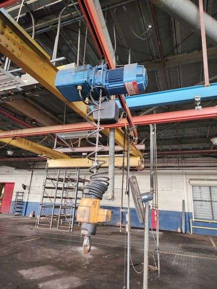DEMAG Hanging Gantry Rail System w/ 550 lb Electric Hoist – 3 Beam Track Assembly Only